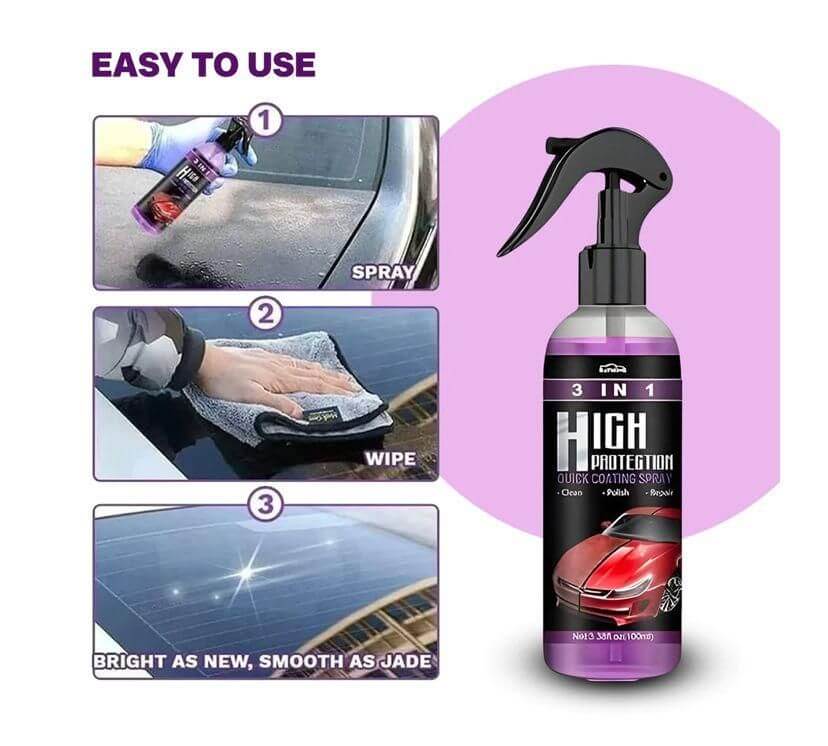 3 in 1 High Protection Car Ceramic Coating Spray (Pack of 2)